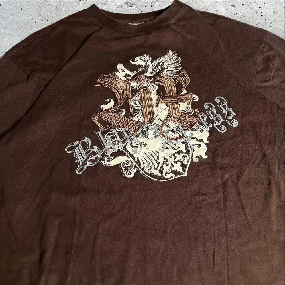 Y2K Brooklyn Xpress Short Sleeve TShirt Waffle Knit Thermal Hip Hop Streetwear S